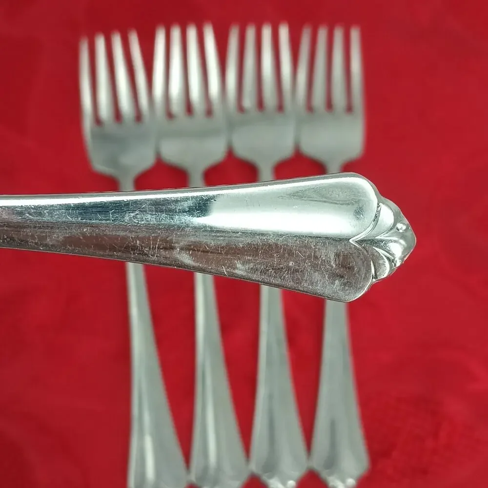 5X SF Salad Forks Oneida Heirloom Juilliard Stainless Steel Cube